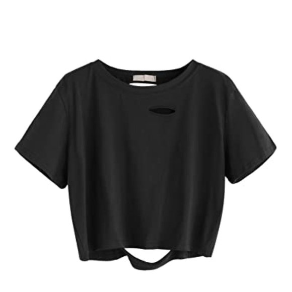 SweatyRocks Women's Short Sleeve Crop Top - Picture 1 of 4